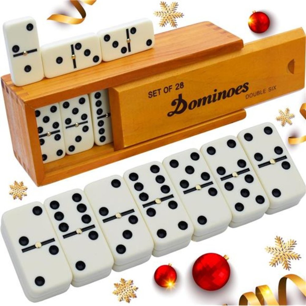 Dominos Set for Adults – Dominoes - Classic Board Games, Double 6 Dominoes Game